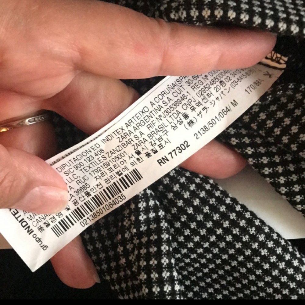 ISO Zara Trafaluc Houndstooth Poplin Collar Top